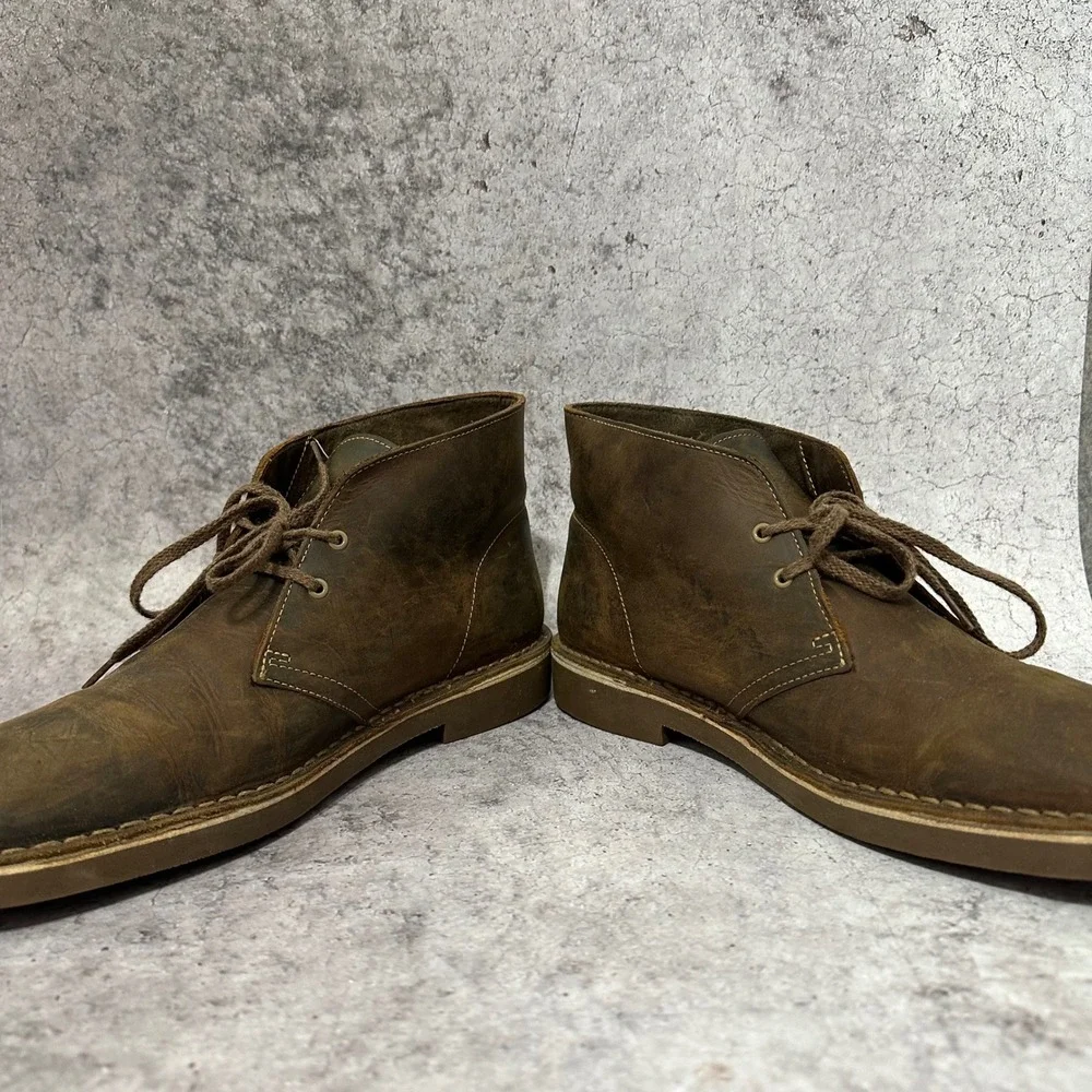 Clarks Bushacre 2 Chukka Boots Mens 10.5 Beeswax Brown Leather Desert Ankle Boot